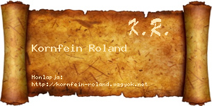 Kornfein Roland névjegykártya